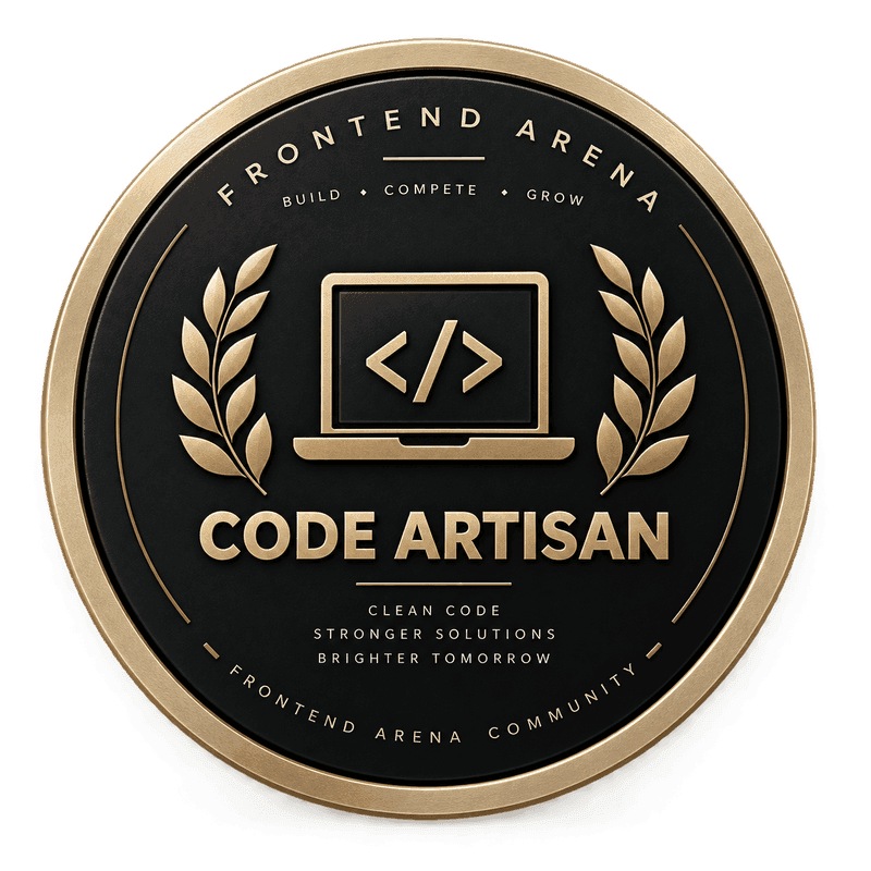 Frontend Arena Code Artisan badge