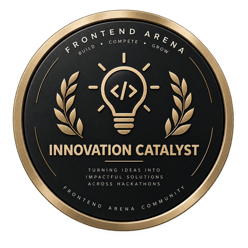 Frontend Arena Innovation Catalyst badge