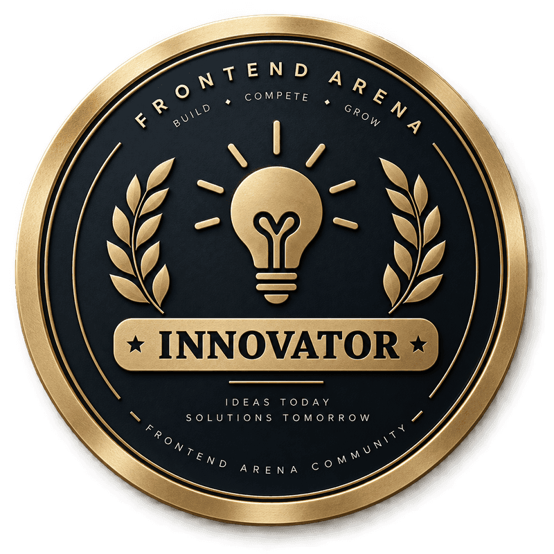 Frontend Arena Innovator badge