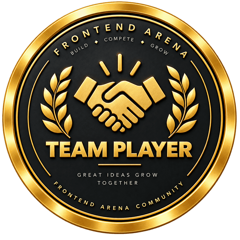 Frontend Arena Team Player badge